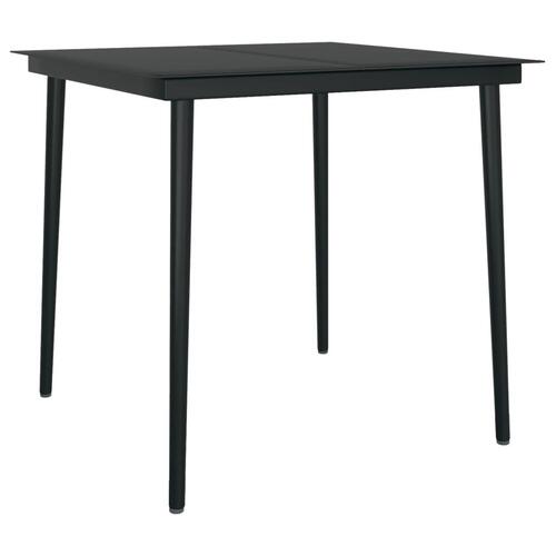 Spisebordssæt til haven 3 dele med hynder polyrattan og glas