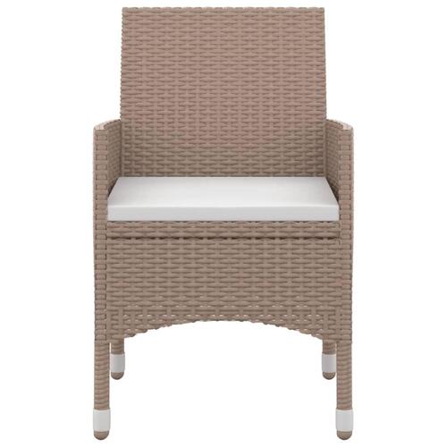 Spisebordssæt til haven 3 dele med hynder polyrattan og glas