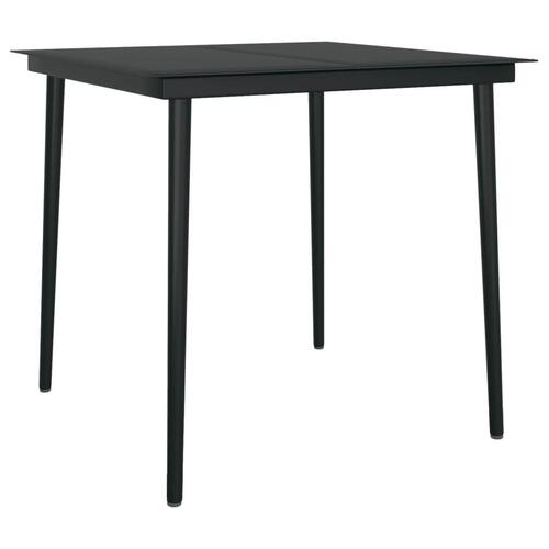 Spisebordssæt til haven 3 dele med hynder polyrattan og glas