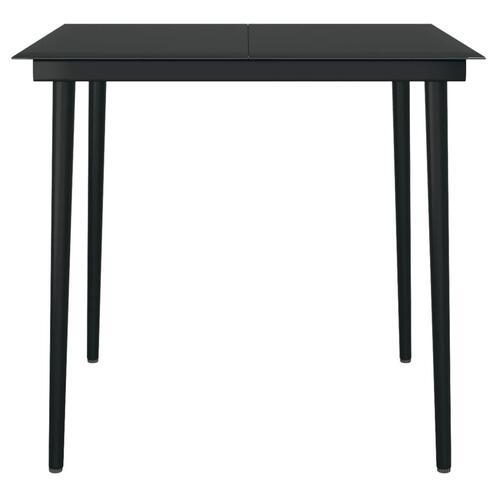 Spisebordssæt til haven 3 dele med hynder polyrattan og glas