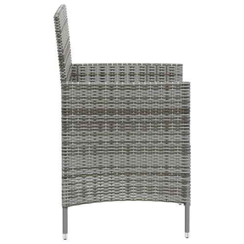 Havestole med hynder 2 stk. polyrattan grå