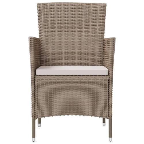 Havestole med hynder 2 stk. polyrattan beige