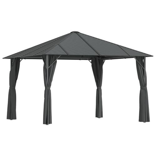 Pavillon med sidevægge og tag 3x3 m antracitgrå