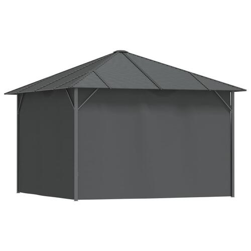 Pavillon med sidevægge og tag 3x3 m antracitgrå
