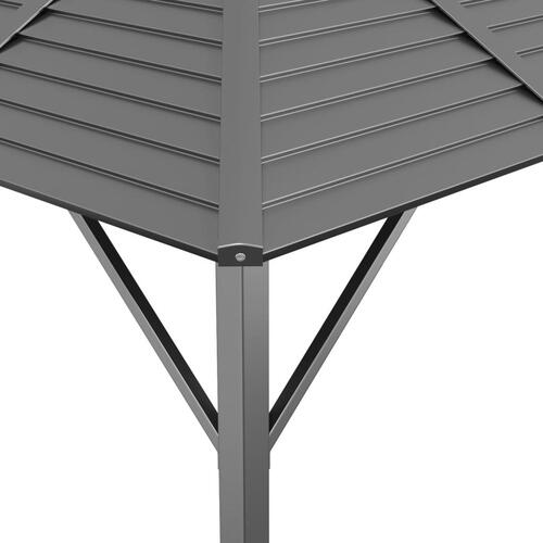 Pavillon med tag 4x3 m antracitgrå