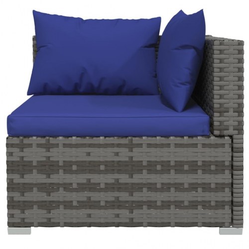 2-personers sofa med hynder polyrattan grå