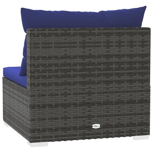 Midtermodul til havesofa med hynder polyrattan grå