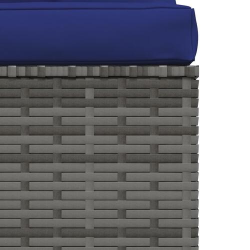 Midtermodul til havesofa med hynder polyrattan grå