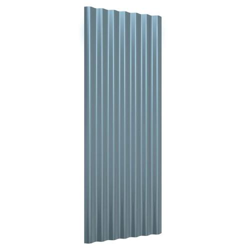 Tagplader 12 stk. 100x36 cm pulverlakeret stål grå