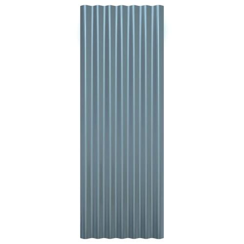 Tagplader 12 stk. 100x36 cm pulverlakeret stål grå