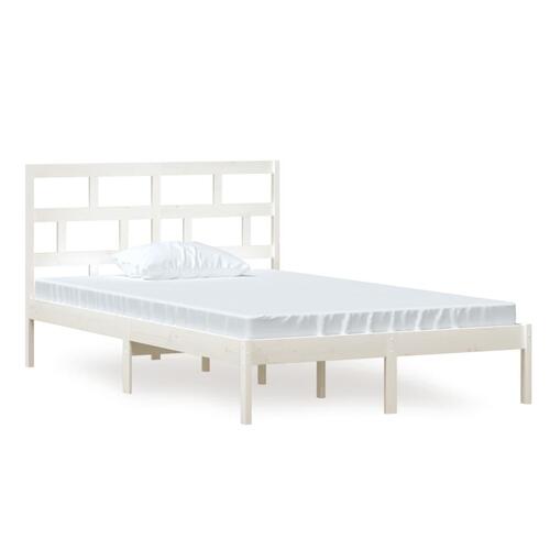 Sengeramme 120x200 cm massivt fyrretræ hvid