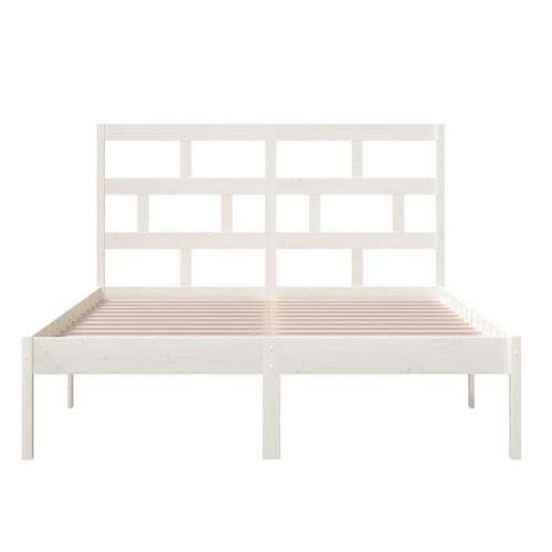 Sengeramme 120x200 cm massivt fyrretræ hvid