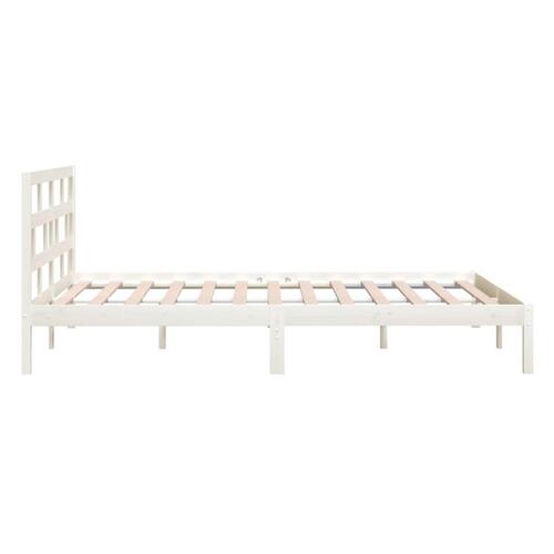 Sengeramme 120x200 cm massivt fyrretræ hvid