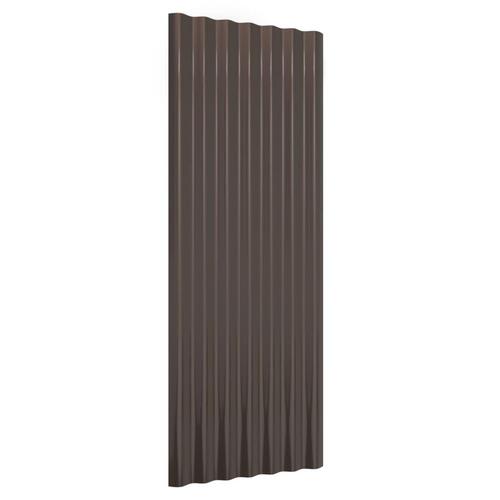 Tagplader 12 stk. 100x36 cm pulverlakeret stål brun