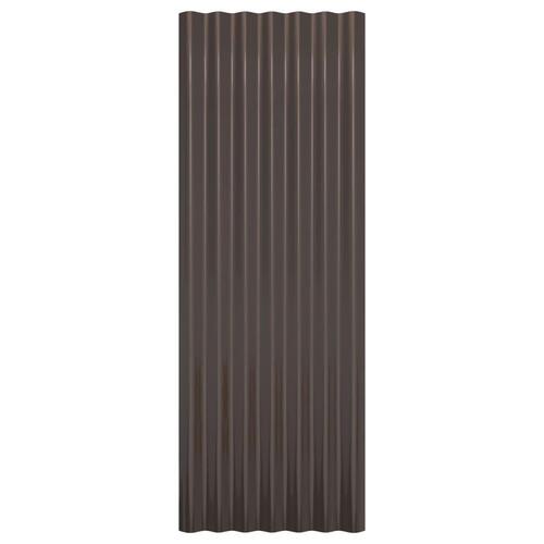 Tagplader 12 stk. 100x36 cm pulverlakeret stål brun