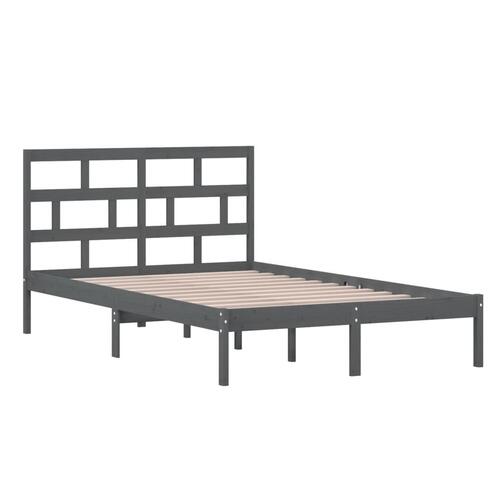 Sengeramme 120x200 cm massivt træ grå