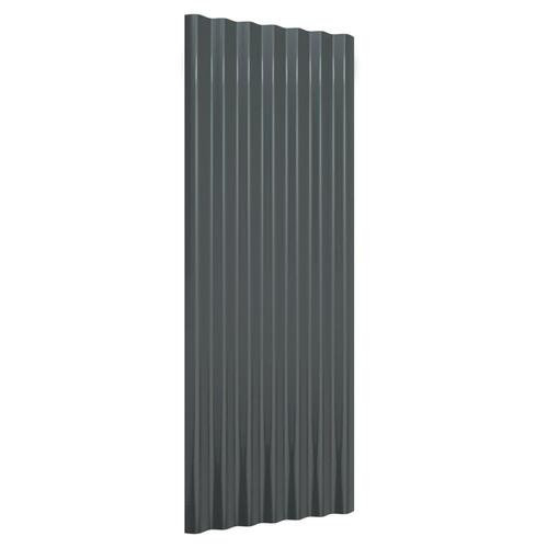 Tagplader 12 stk. 100x36 cm pulverlakeret stål antracitgrå