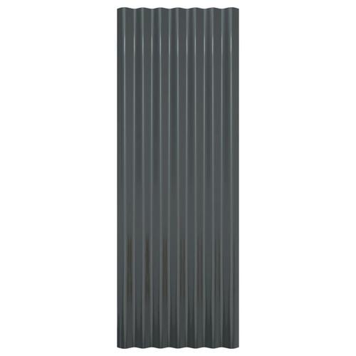 Tagplader 12 stk. 100x36 cm pulverlakeret stål antracitgrå