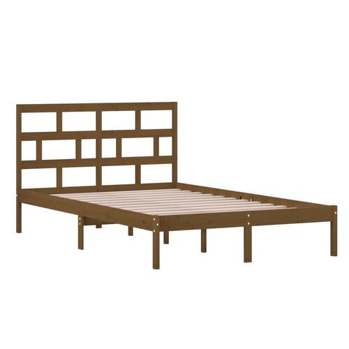 Sengeramme 120x200 cm massivt fyrretræ gyldenbrun
