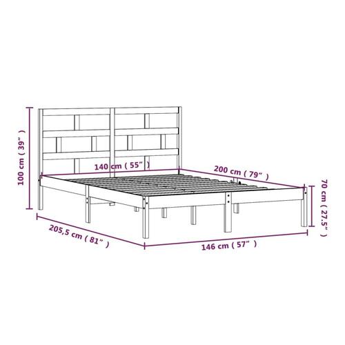 Sengeramme 140x200 cm massivt træ