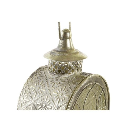 Lanterne i metal med krystal, gylden 18 × 13 × 43 cm
