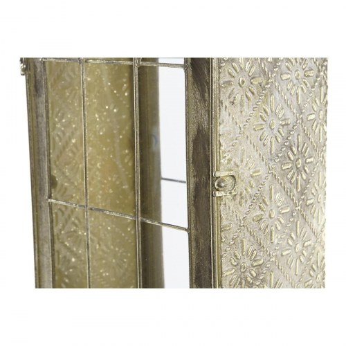 Lanterne i metal med krystal, gylden 18 × 13 × 43 cm
