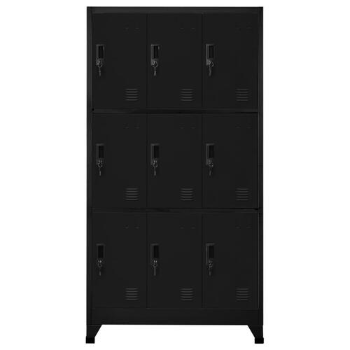 Skab 90x45x180 cm stål sort