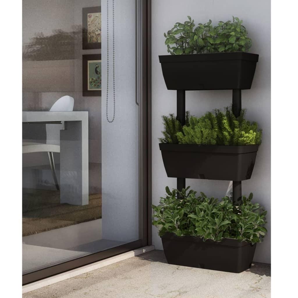 Plantekasser 3 stk. 100 cm antracitgrå billede