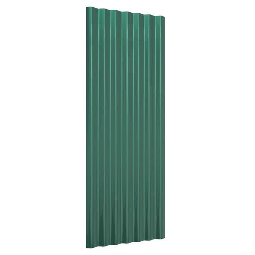 Tagplader 12 stk. 100x36 cm pulverlakeret stål grøn