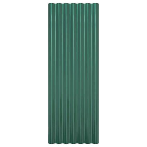 Tagplader 12 stk. 100x36 cm pulverlakeret stål grøn