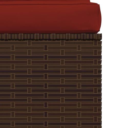 Midtermodul til havesofa med hynder polyrattan brun