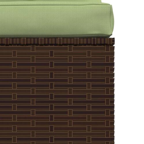 Midtermodul til havesofa med hynder polyrattan brun