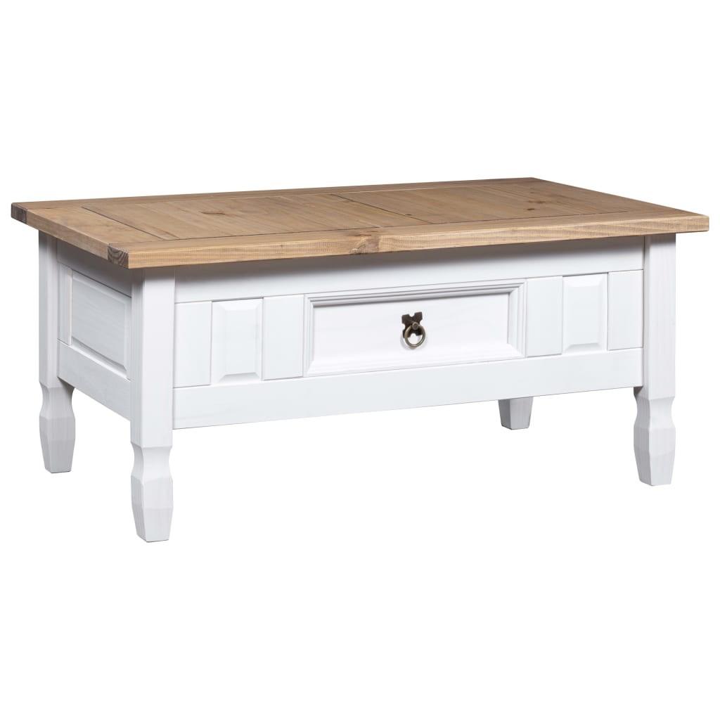 Sofabord 100 x 55 x 44 cm fyrretræ Corona-serien hvid