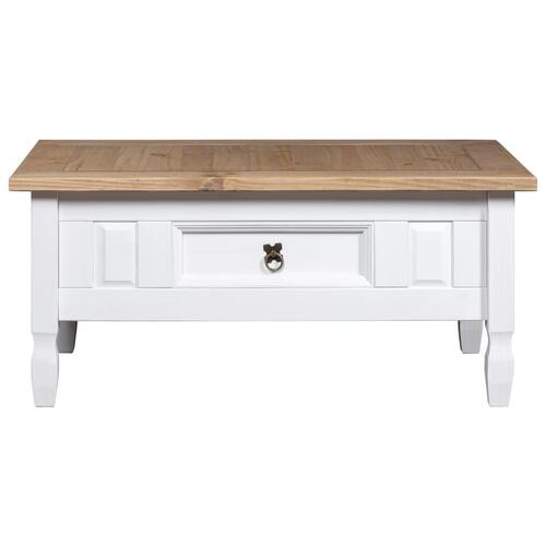 Sofabord 100 x 55 x 44 cm fyrretræ Corona-serien hvid
