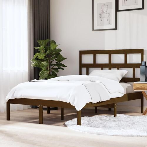 Sengeramme 150x200 cm King Size massivt træ gyldenbrun