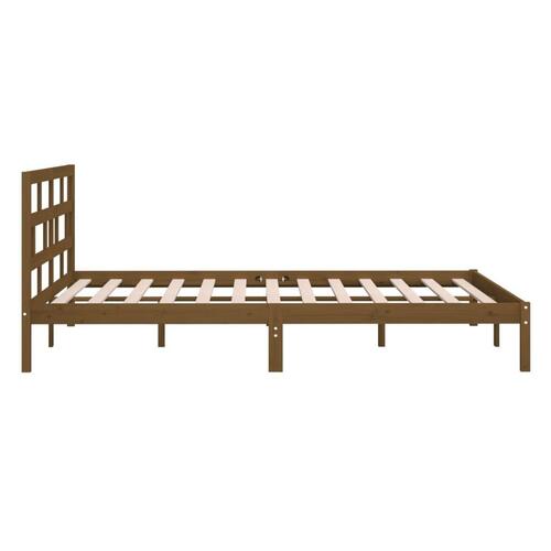 Sengeramme 150x200 cm King Size massivt træ gyldenbrun