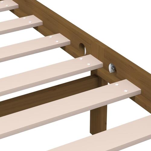 Sengeramme 150x200 cm King Size massivt træ gyldenbrun