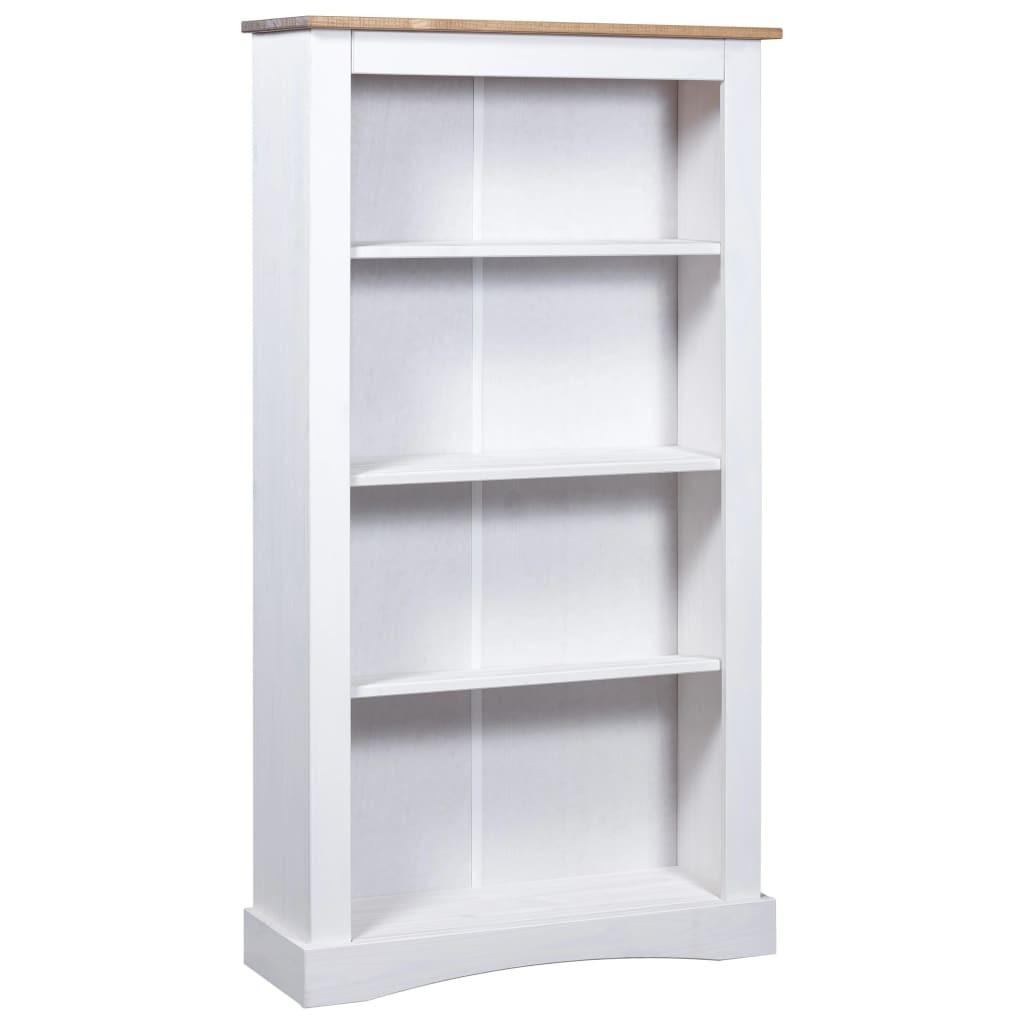 Reol fire hylder Corona-serien 80x29x150 cm fyrretræ hvid