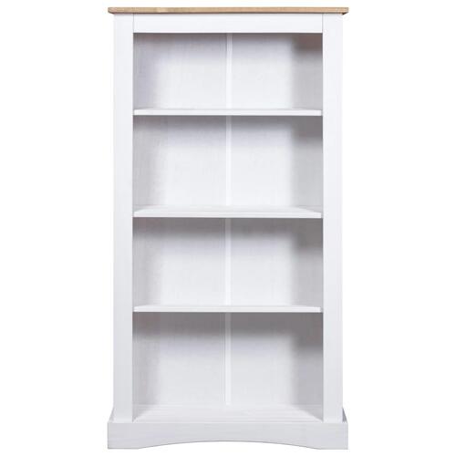 Reol fire hylder Corona-serien 80x29x150 cm fyrretræ hvid