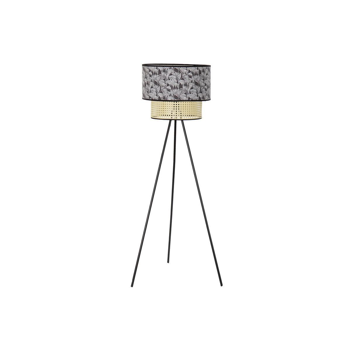 Gulvlampe - natur/sort, palmer, kolonistil, 60 × 60 × 129 cm