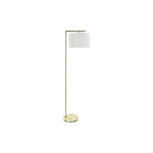 Gulvlampe Gylden Metal Polyester Hør Hvid Glam (35 x 44 x 159 cm)