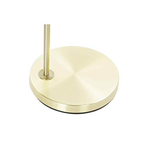 Gulvlampe Gylden Metal Polyester Hør Hvid Glam (35 x 44 x 159 cm)