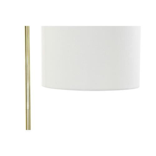 Gulvlampe Gylden Metal Polyester Hør Hvid Glam (35 x 44 x 159 cm)