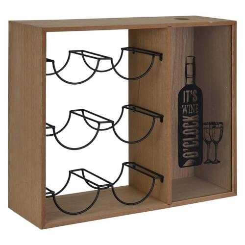 H&S Collection vinreol til 6 flasker metal brun og sort