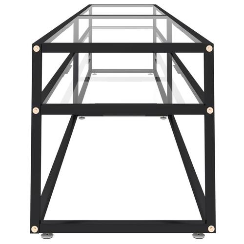Tv-bord 220x40x40,5 cm hærdet glas transparent