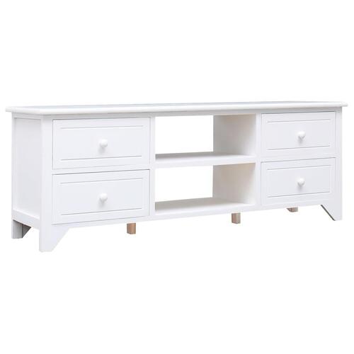 Tv-skab 108x30x40 cm massivt kejsertræ hvid