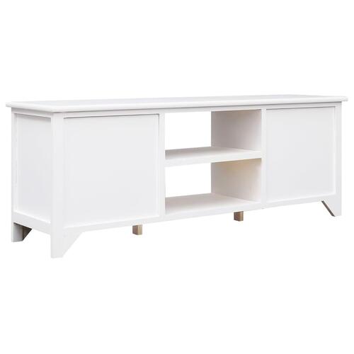 Tv-skab 108x30x40 cm massivt kejsertræ hvid
