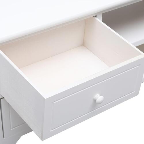 Tv-skab 108x30x40 cm massivt kejsertræ hvid
