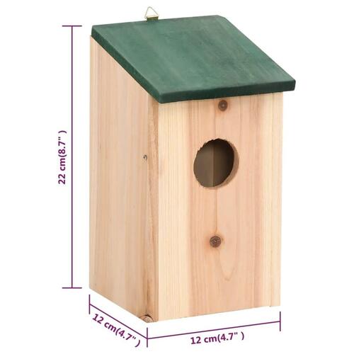 Fuglehuse 10 stk. 12x12x22 cm massivt fyrretræ