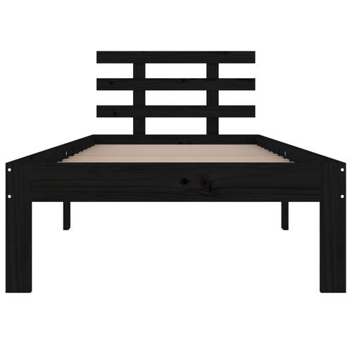 Sengeramme 100x200 cm massivt fyrretræ sort